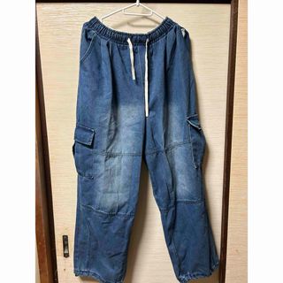 デニム パンツ 2way ショートパンツ ガーターベルト 韓国 ハイウエスト