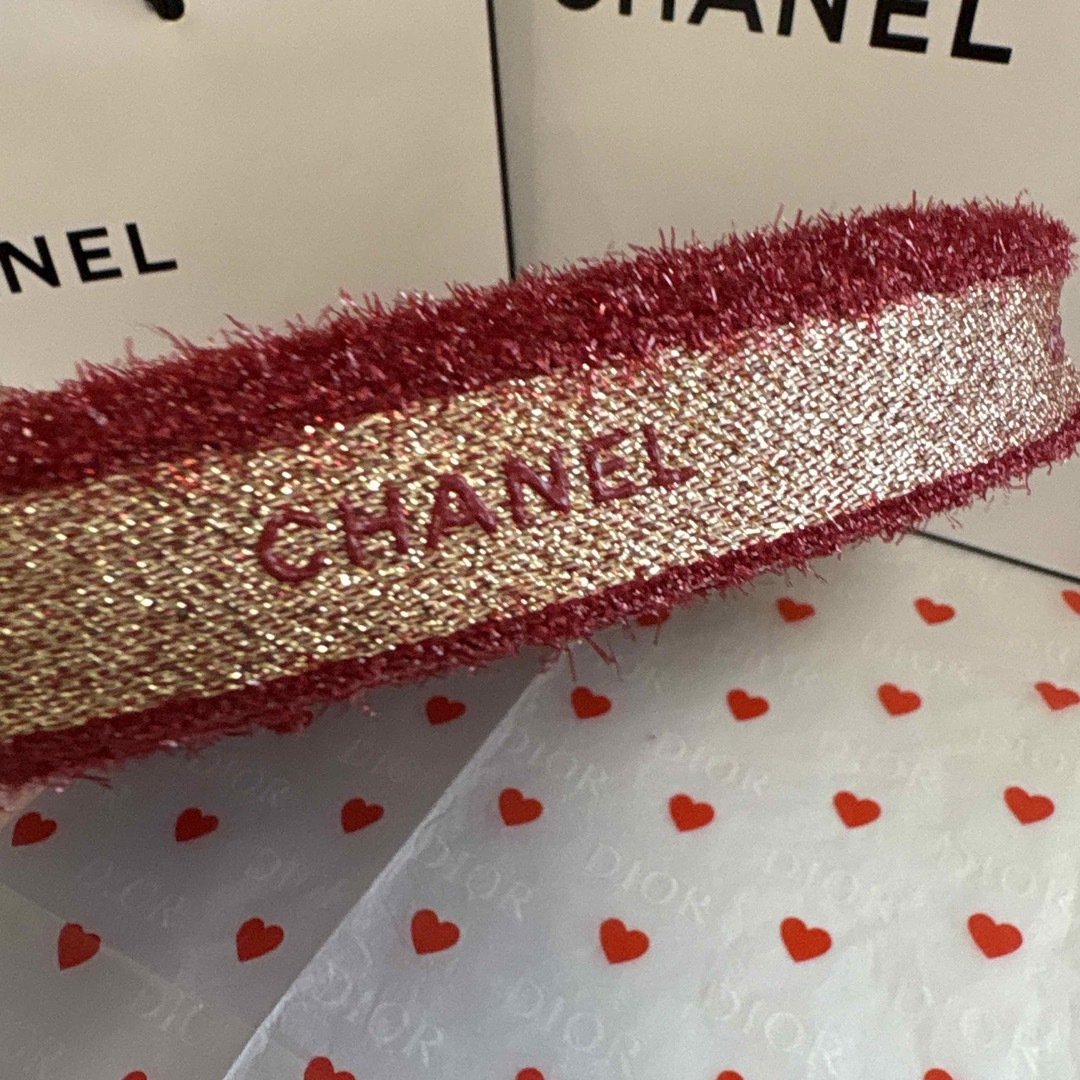 CHANEL - CHANEL最新2026/レッド×レッドロゴ✨ラッピングリボン【幅2