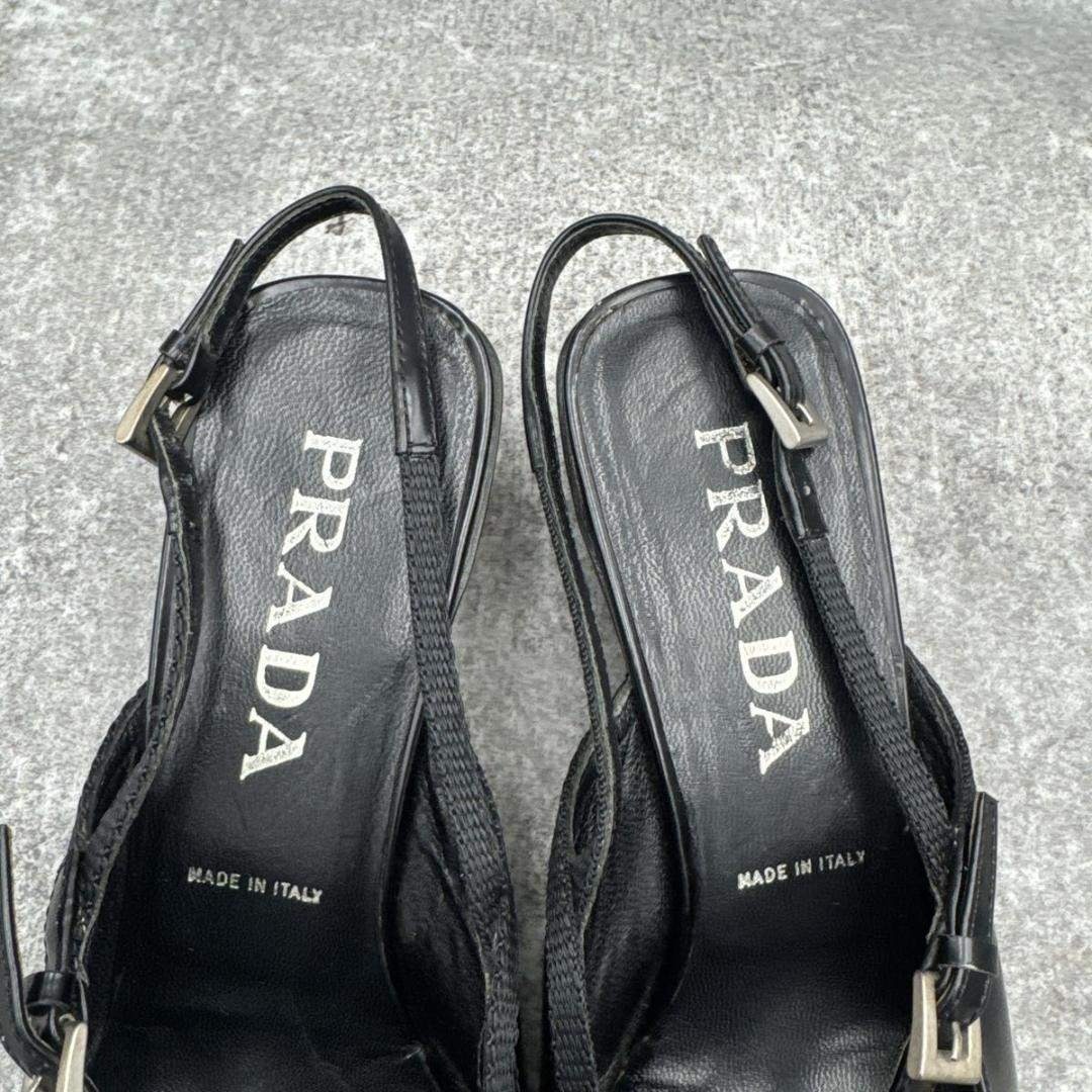 Prada Black Square Toe 36 Replaced Heels