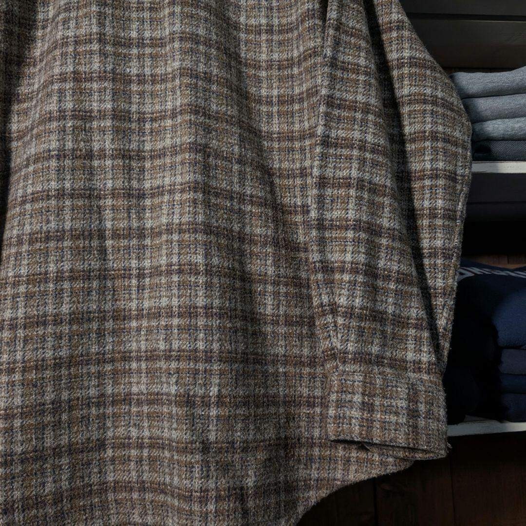 90s 常田大輝 ビックシルエット ヘビーネルシャツ チェック柄 ブラウン