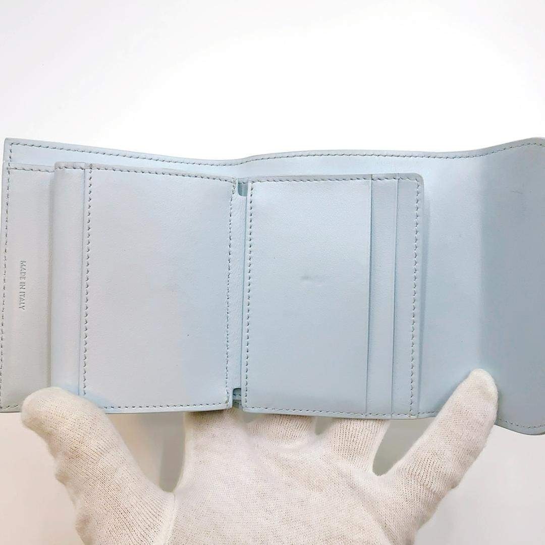 CELINE セリーヌトリオンフ エンボス 三つ折り財布 グレー レ