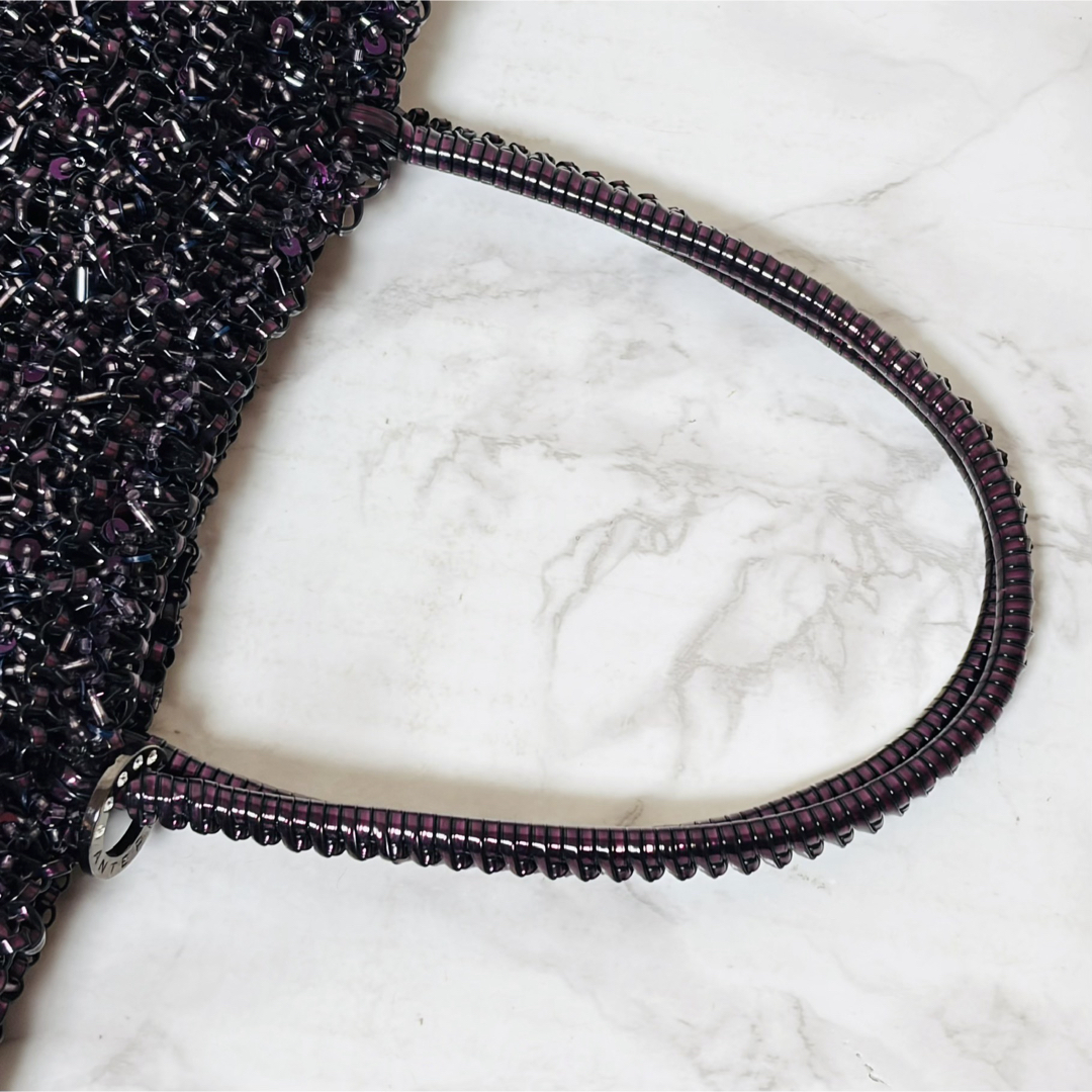 未使用級✨アンテプリマ ワイヤー グリッターバッグ ダークパープル