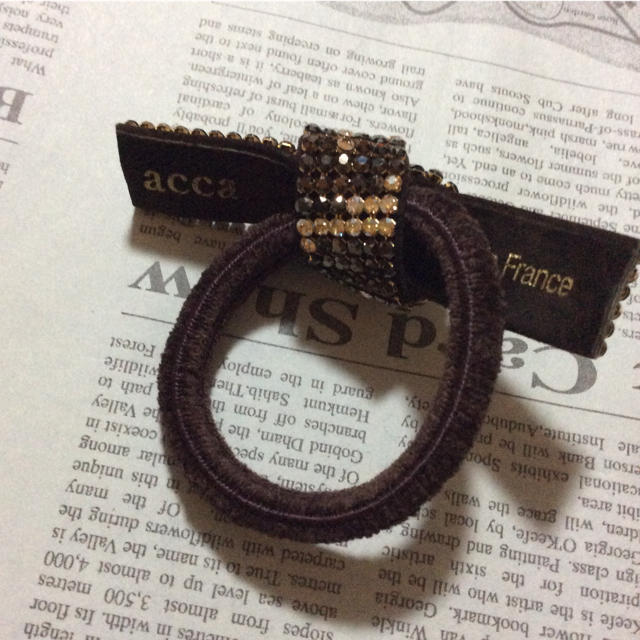 ACCA アッカ￼￼黒リボンスワロスキージェムヘアゴム ACCA アッカ