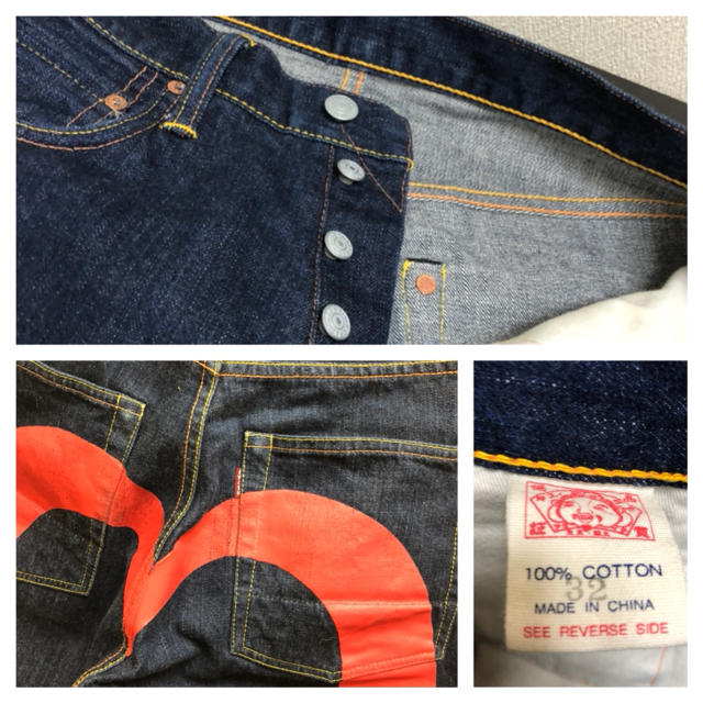 EVISU - 良品 EVISU エヴィス 大黒 大カモメ デニム ハーフパンツ 32の