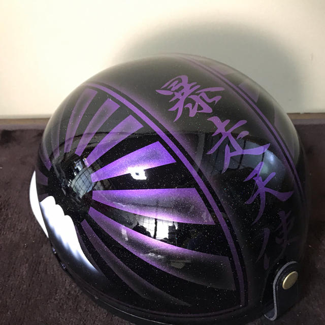 7色ラメ 黒紫 富士日章 コルク半 ヘルメット 暴走天使の通販 by paint