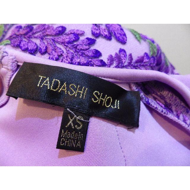 TADASHI SHOJI - Tadashi Shoji タダシショージ 藤色花刺繍ワンピース