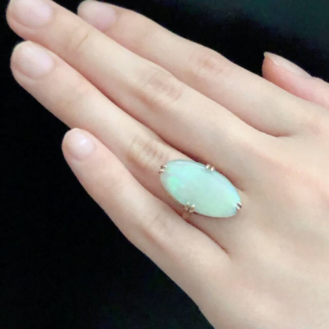 💠鑑別書あり!! 昭和レトロ大粒オパールリングの通販 by k's shop｜ラクマ