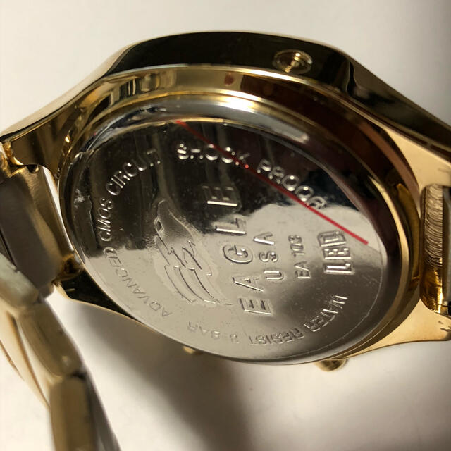 新品 デッドストック EAGLE USA LED ウォッチ 腕時計 ゴールドの通販