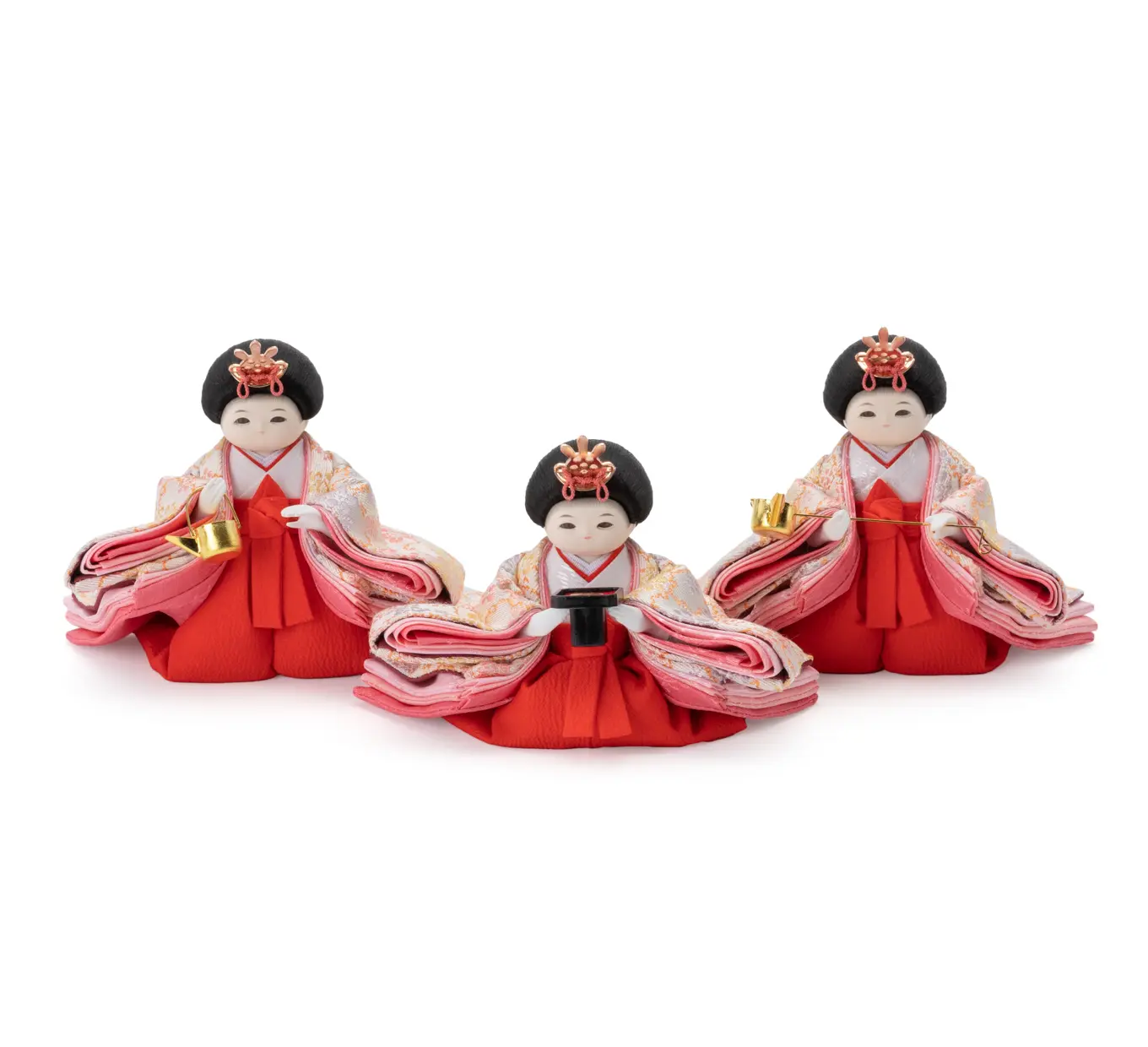 雛人形「しんしん 三人官女 衣装着・六花の恵み」｜雛人形の通販 ふらここ
