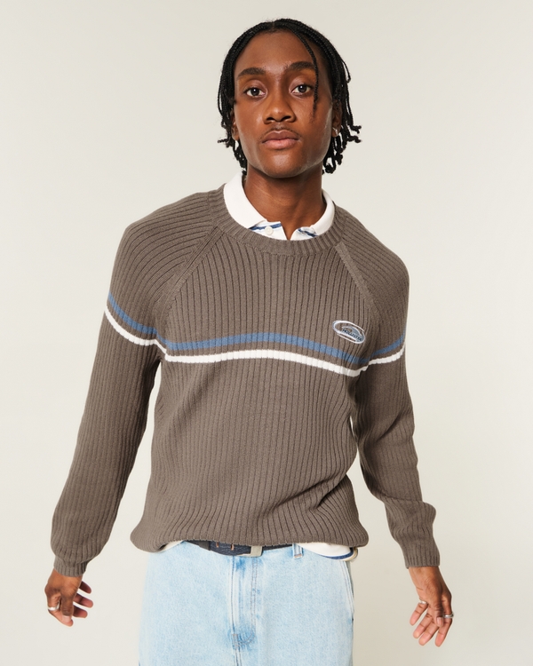 Men's Boxy Logo Crew Sweater | Men's Tops | HollisterCo.com