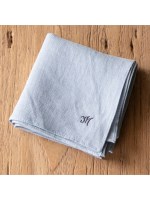 フレンチ リネン ハンカチ サックス（ハンカチ）｜Madu（マディ