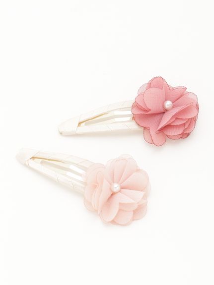 フォーマル対応]フラワーモチーフヘアクリップ（ヘッドアクセサリー