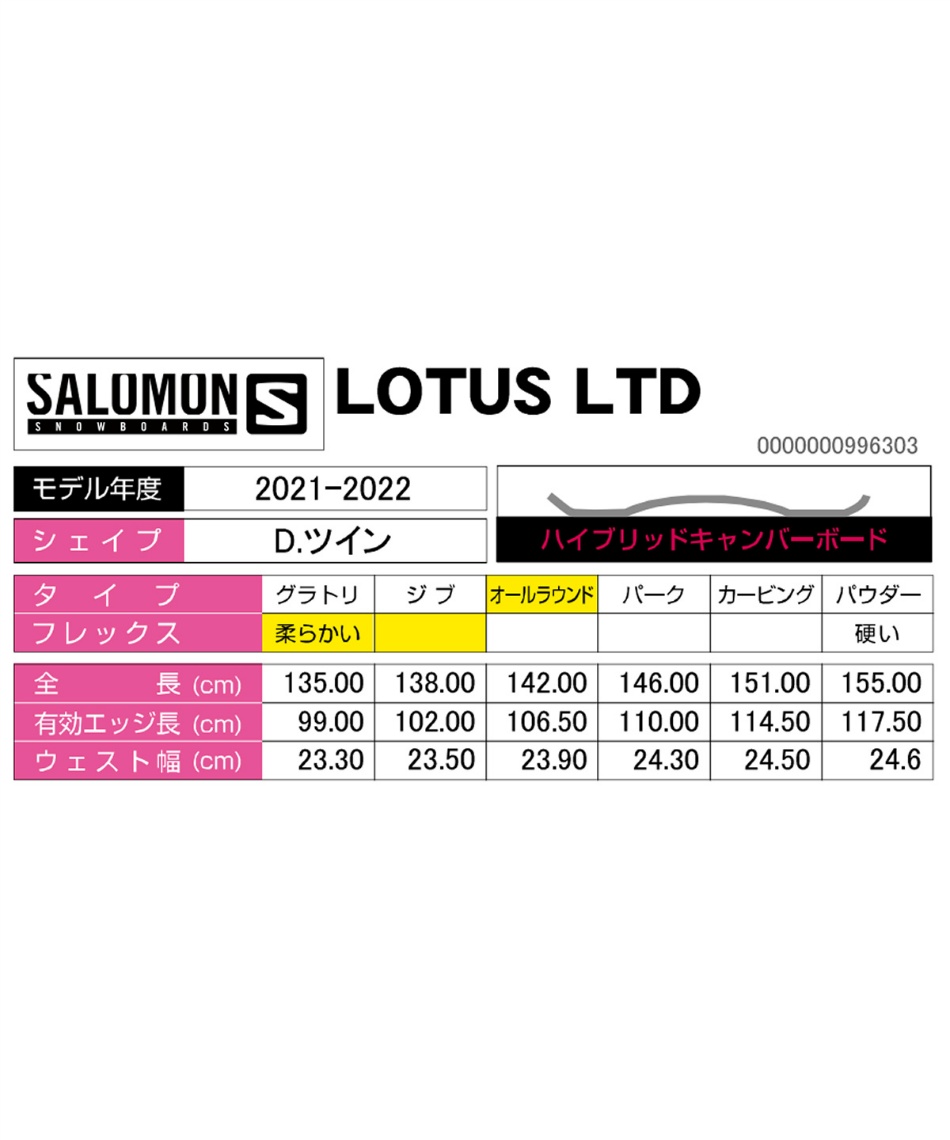 サロモン(salomon) スノーボード 板 ロータス LTD LOTUS LTD L41506600