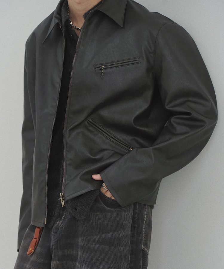 VINTAGE WASHED LEATHER ZIP / 商品詳細ページ / LIDNM / Llife ONLINE