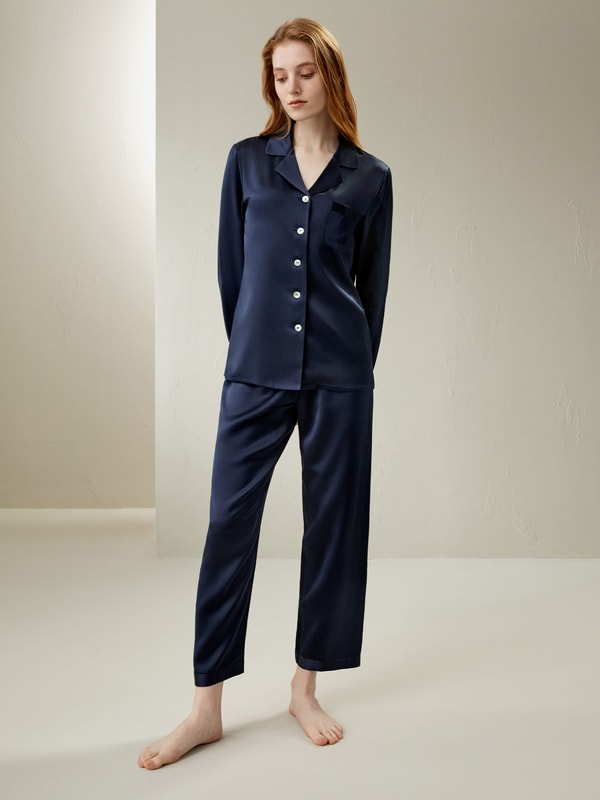 LILYSILK 22匁シルクパジャマ・ルームウェア レディース 定番 長袖