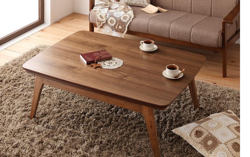 天然木ウォールナット北欧デザインこたつテーブル 【Lumikki(ルミッキ