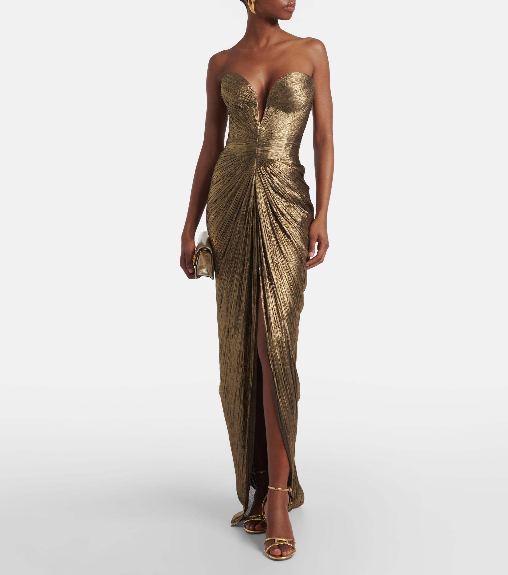 Maria Lucia Hohan - Alessandra gathered silk bustier gown | Plush