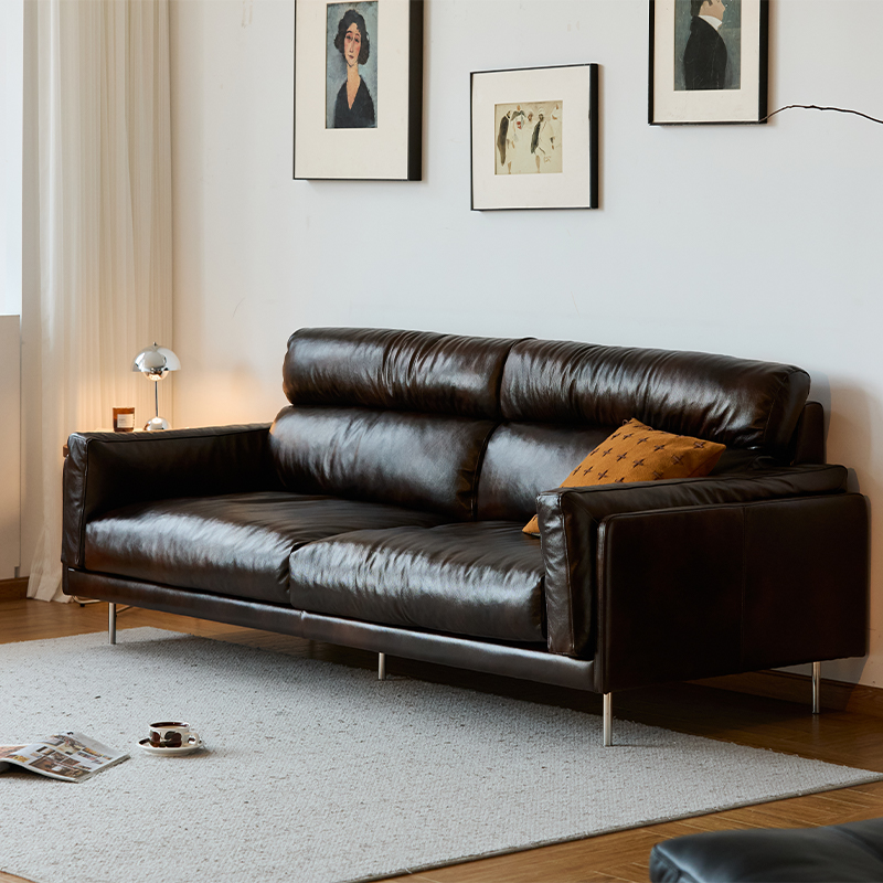 Woody Prime Boxハイバックレザーソファ | 高級感あるレザーと快適な