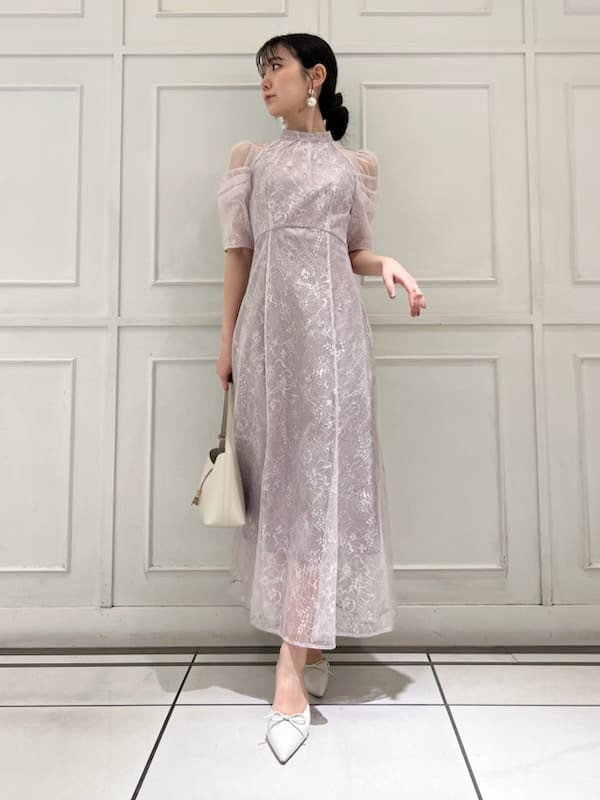 スパンコールレースドレス(マキシ・ロングワンピース)｜ワンピース