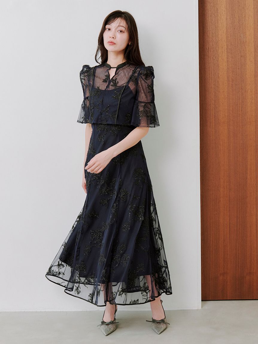 エンブロイダリーボレロセットドレス(マキシ・ロングワンピース