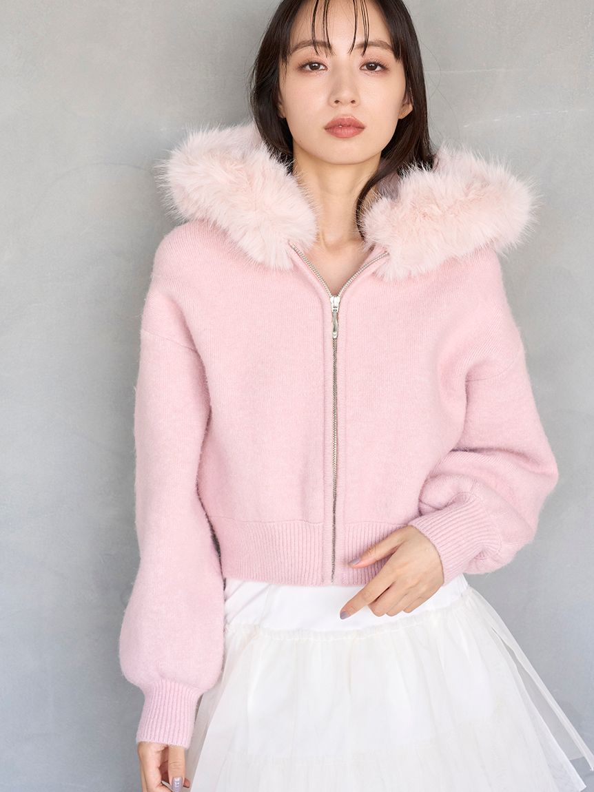 Sustainableファー付きニットパーカー(ニット)｜トップス｜SNIDEL