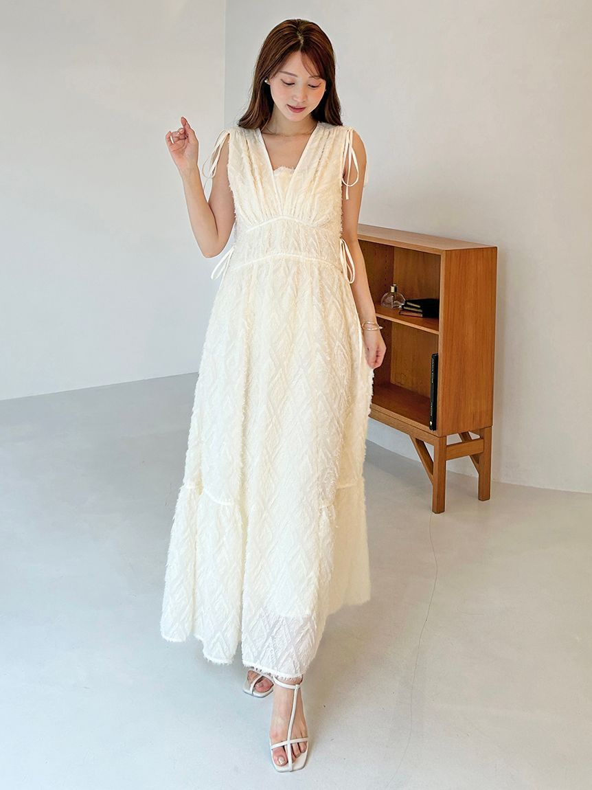 00サイズあり】ジャガードドロストディティールワンピース(マキシ