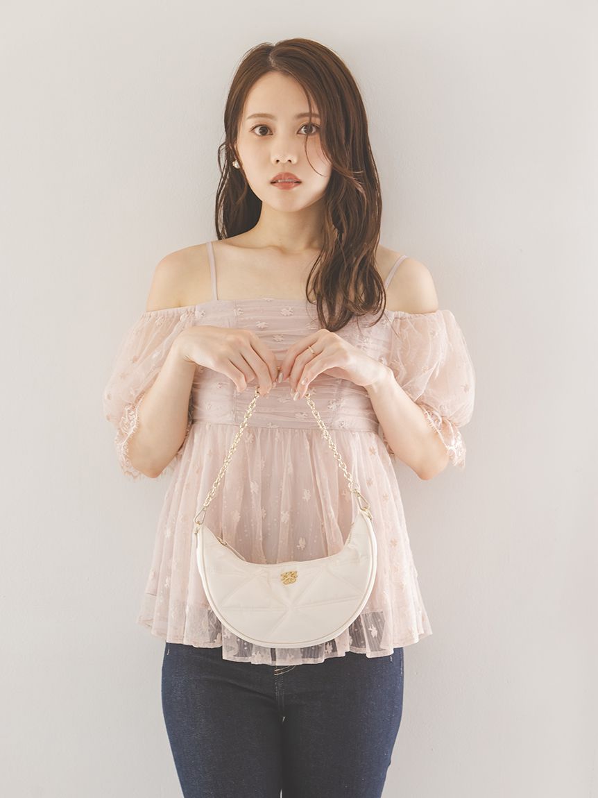 バリエオフショルレースチュニック(シャツ・ブラウス)｜トップス