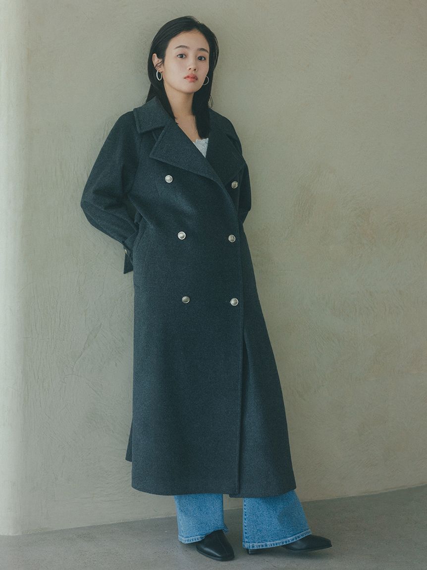 ウールカシミヤスタンドカラーコート【カンヘウォン着用】(コート