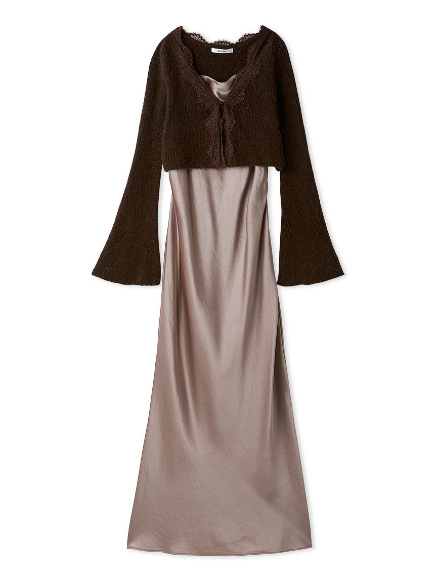 キャミワンピースモヘアカーディガンセット(マキシ・ロングワンピース