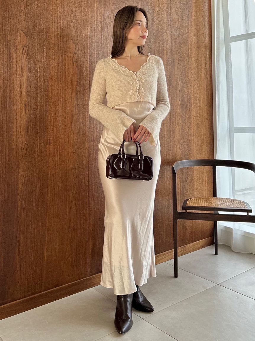 キャミワンピースモヘアカーディガンセット(マキシ・ロングワンピース