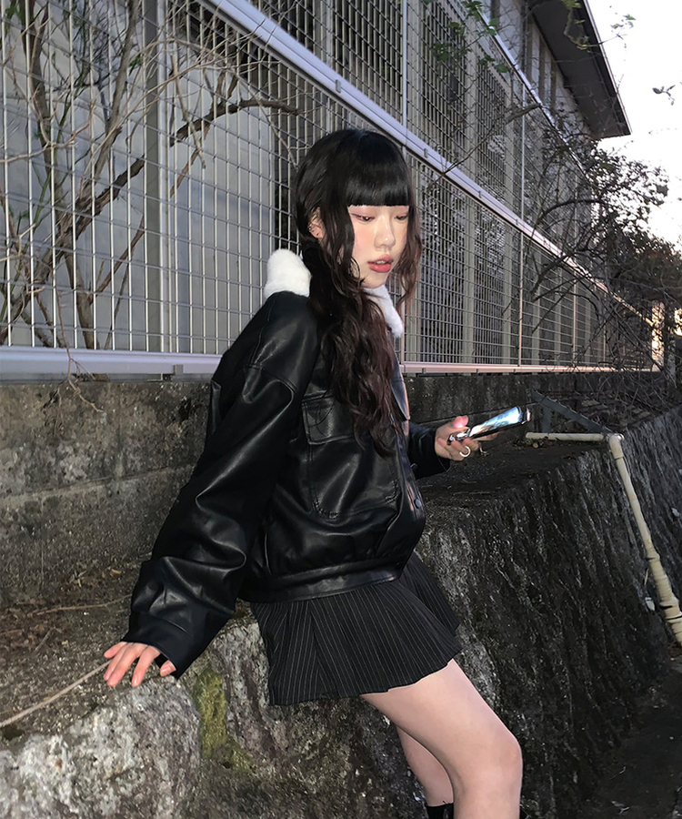 ファーカラーレザージャケット｜ジャケット｜韓国ファッション通販 SONA