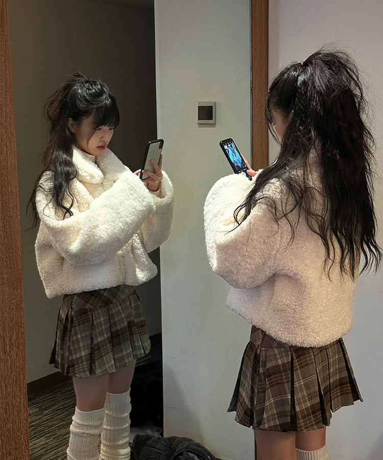 レントカラーショートファージャケット｜ジャケット｜韓国ファッション