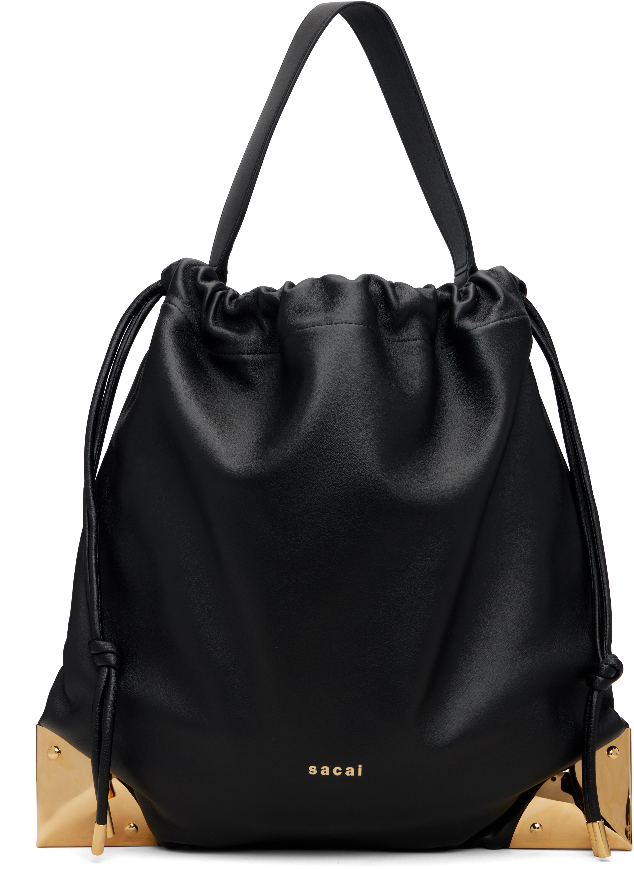 sacaiのブラック Corner Metal ドローストリング バッグがセール中