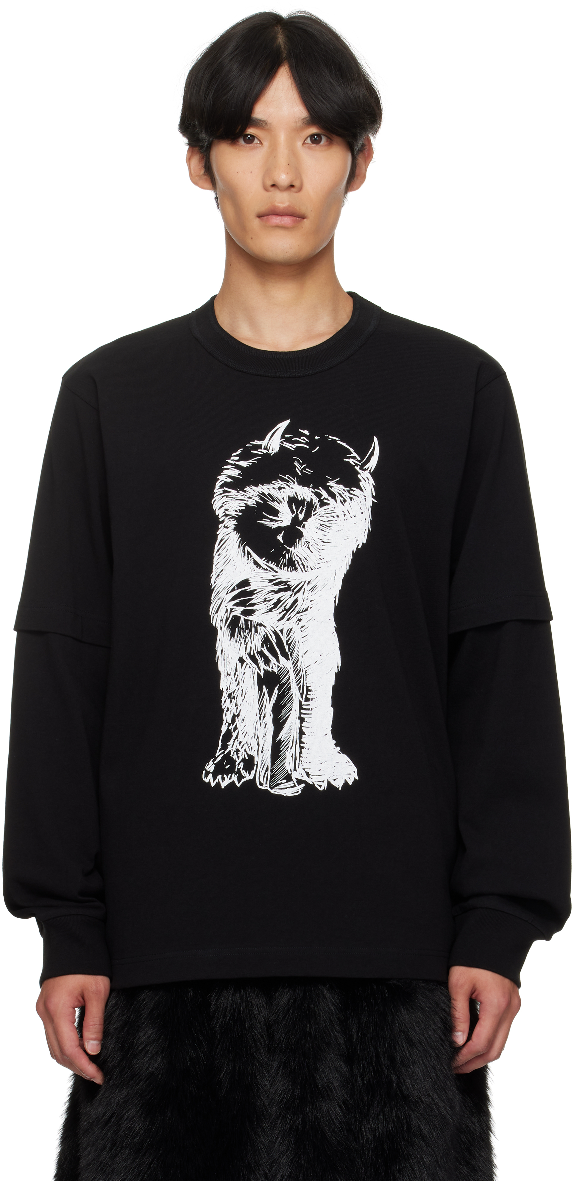 sacaiのブラック 'Where The Wild Things Are' コットン Tシャツがセール中