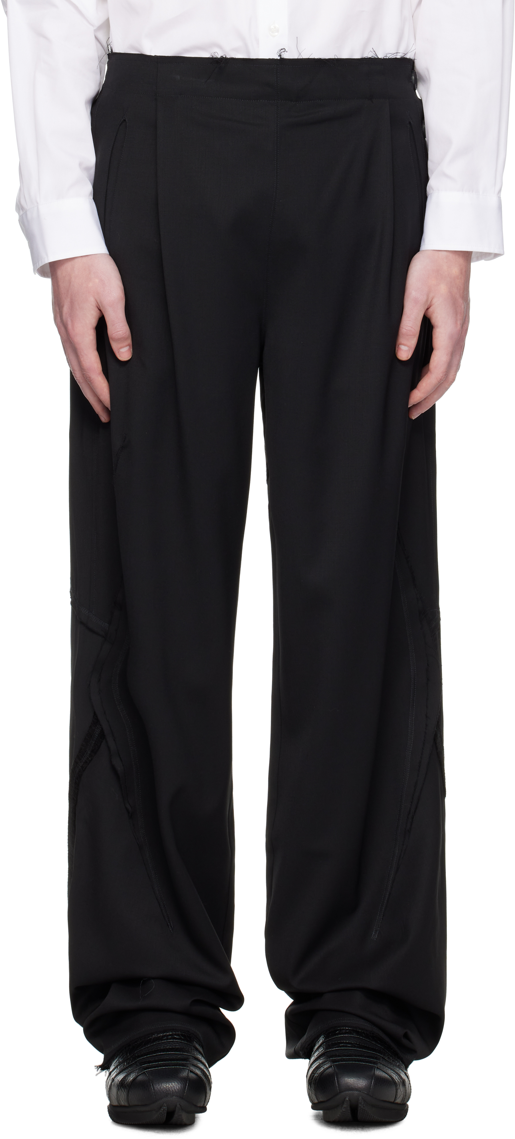 Black Vig K-Dart Trousers by Kiko Kostadinov on Sale