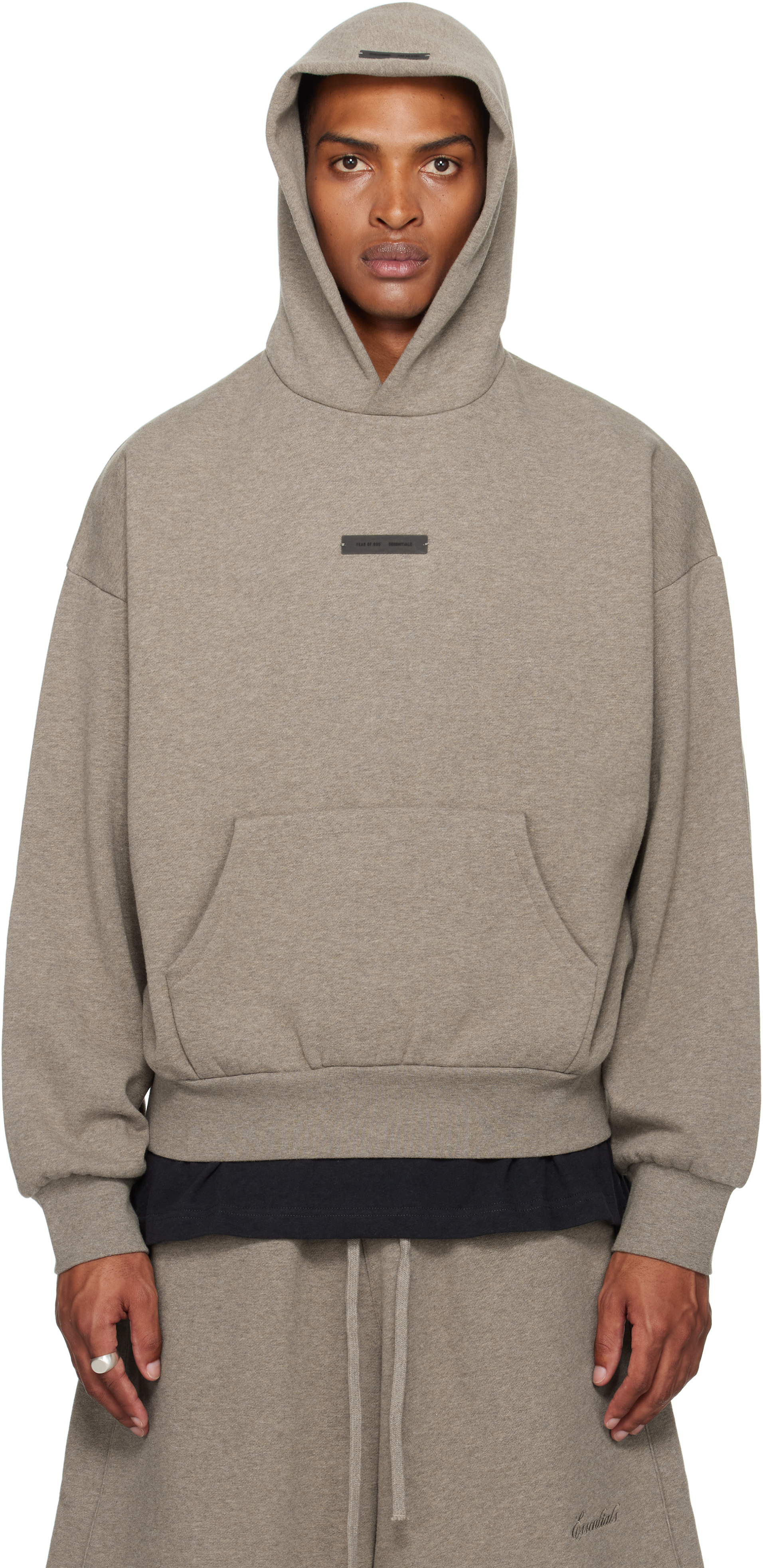Fear of God ESSENTIALS: Brown Classic Fit Fleece Hoodie | SSENSE