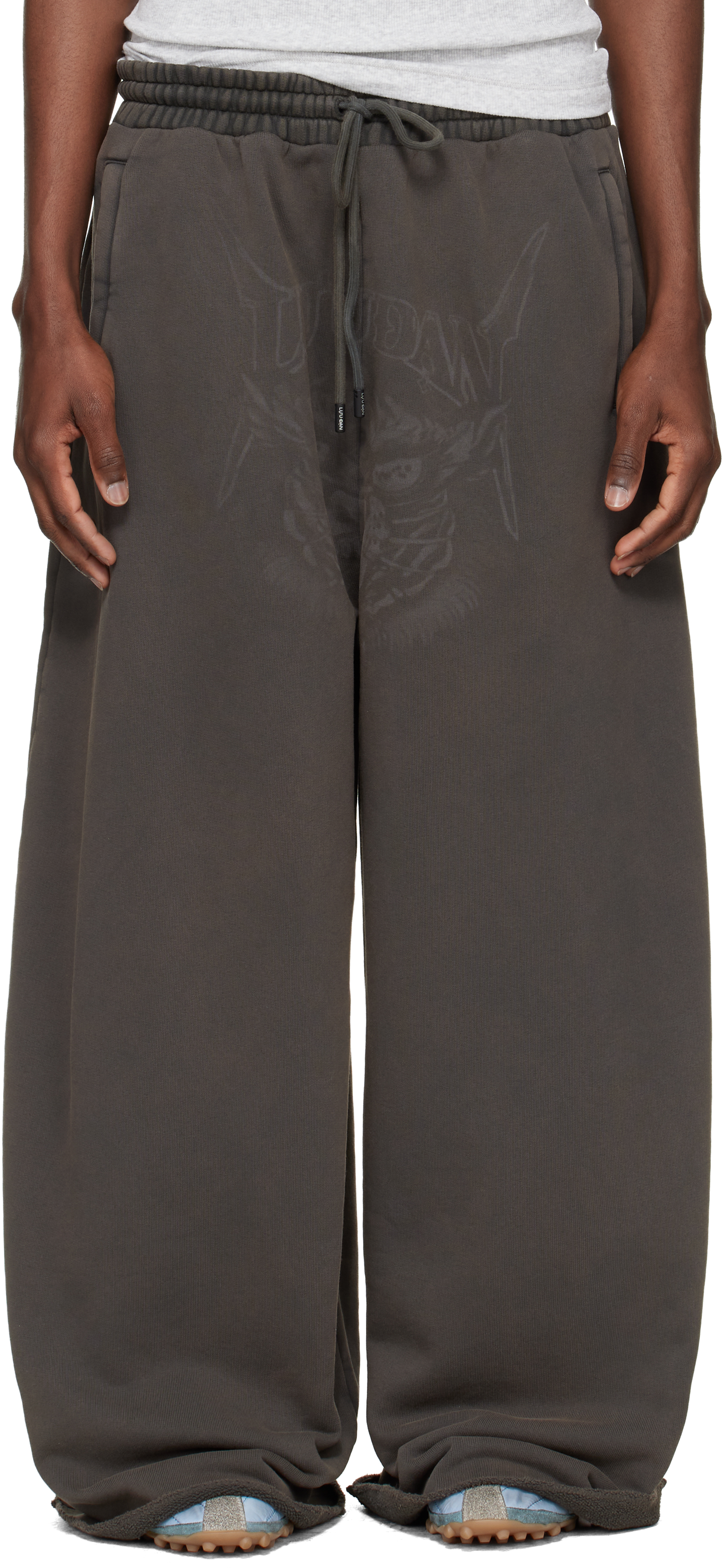 Gray Raw-Cut Bontan Sweatpants by LU'U DAN on Sale