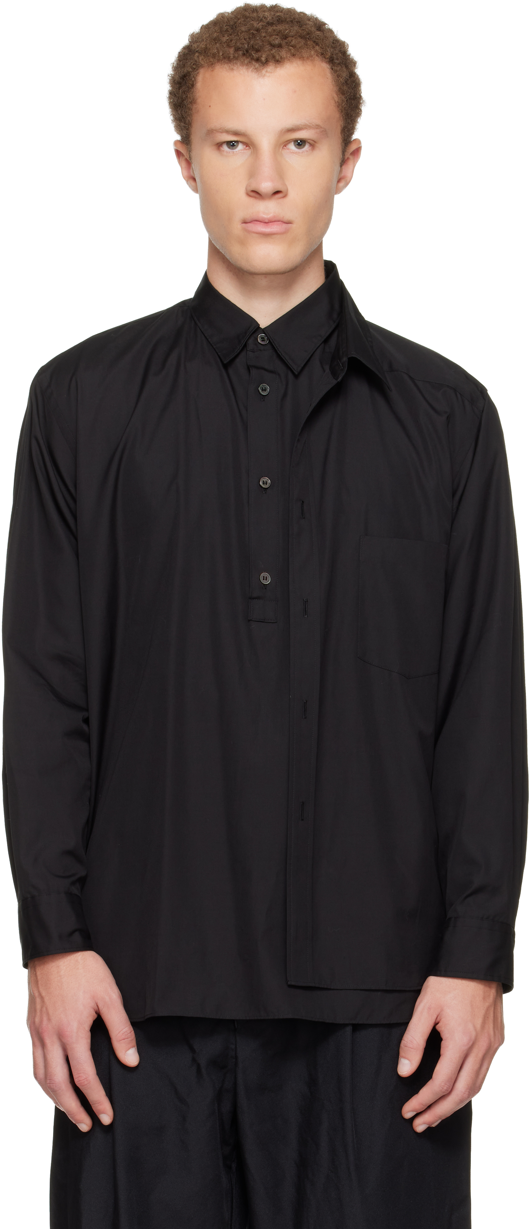 Comme des Garçons Homme Plusのブラック コットンブロード シャツが