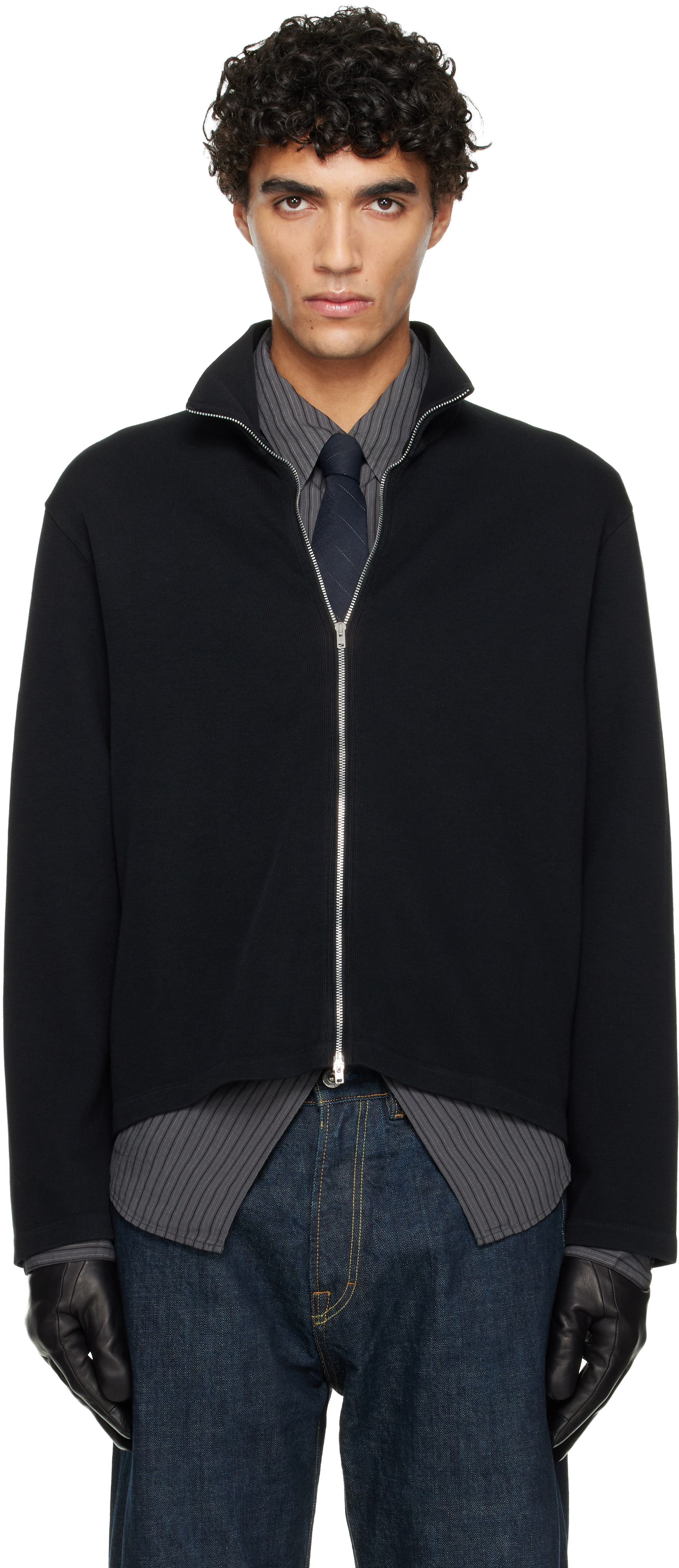 OUR LEGACY: Black Shrunken Fullzip Track Jacket | SSENSE