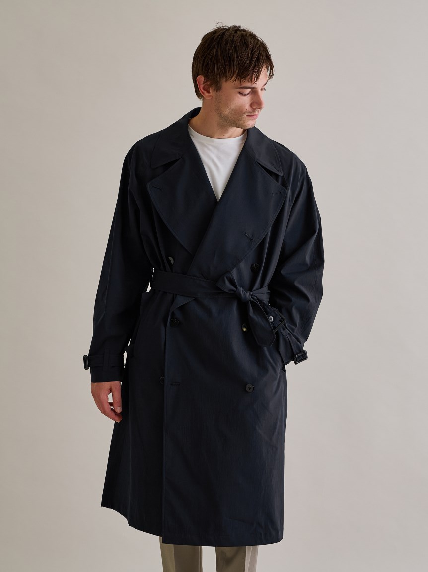 ダークグレー ダブルブレスト トレンチコート エス es 黒 1