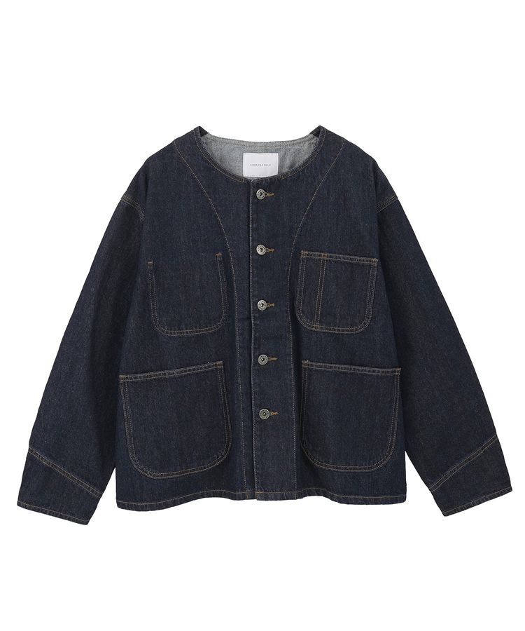 ノーカラーデニムカバーオール/AMERICAN HOLIC（アメリカンホリック