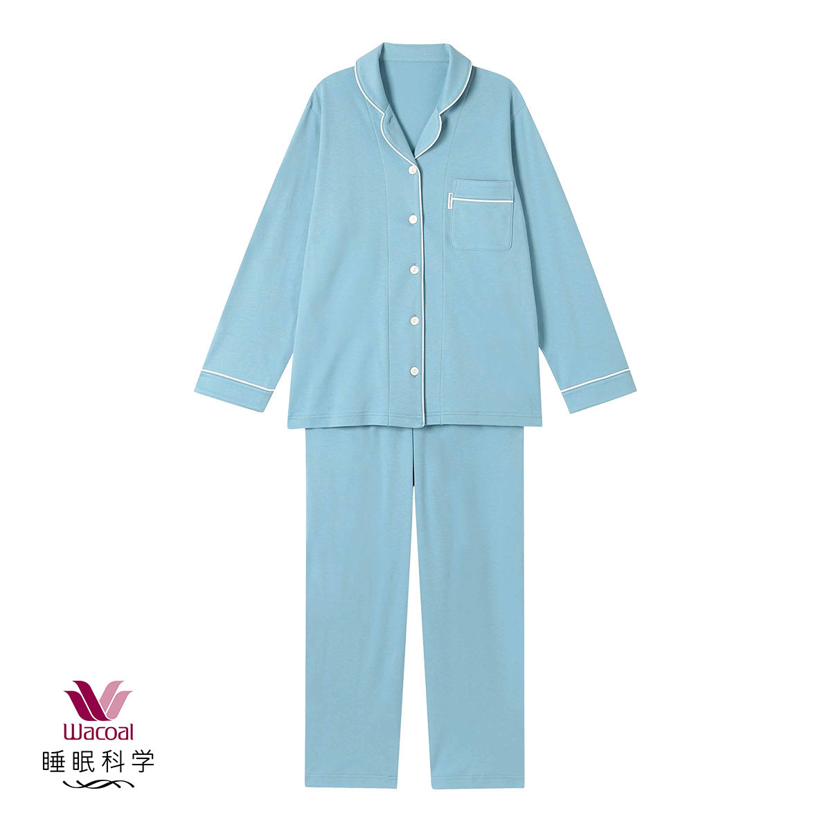 ワコール Wacoal 睡眠科学 シャツパジャマ 綿100％ なめらかで