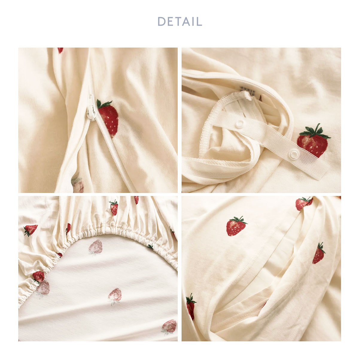 ジェラートピケ スリープ ストロベリー柄3点セット(セミダブル