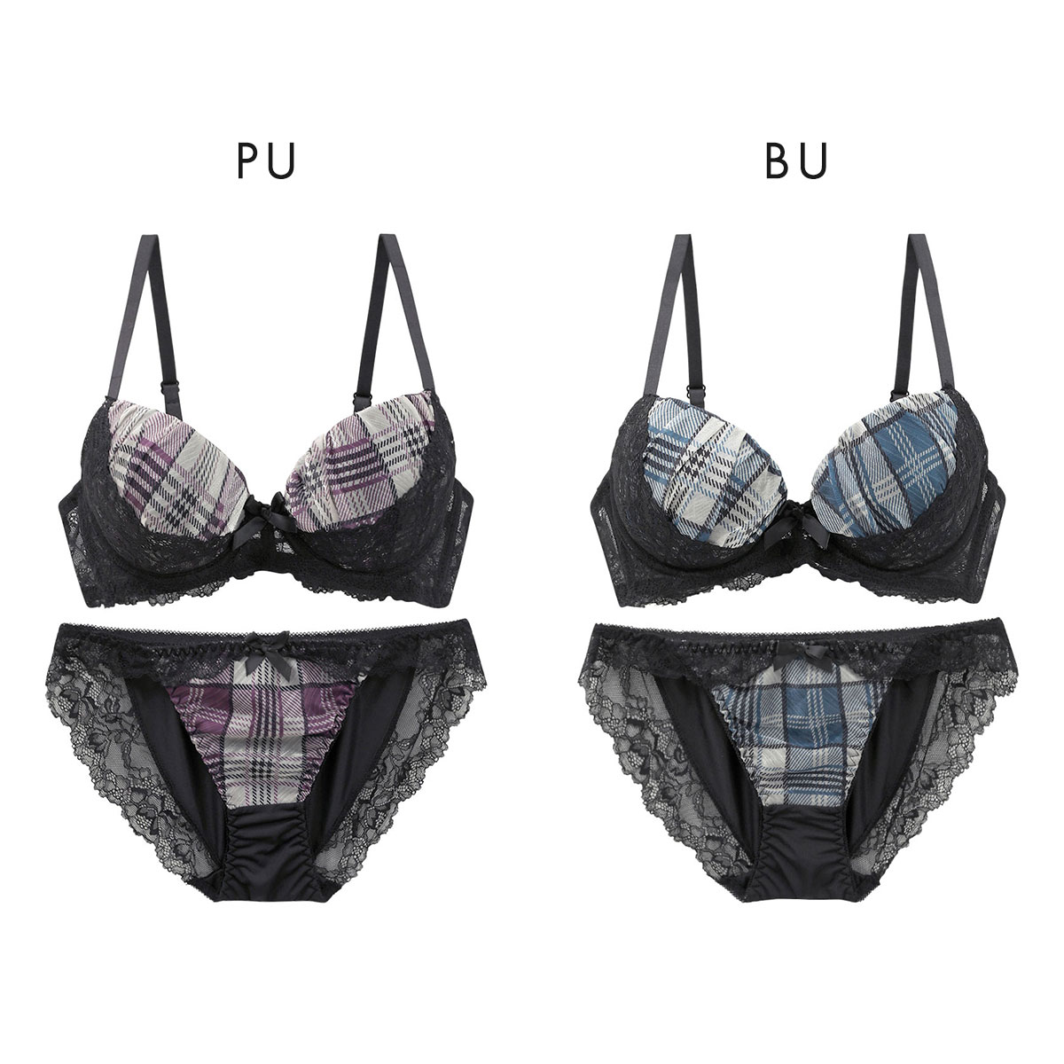 サンエイ 脇高 グロッシーチェック ブラセット ABCD 脇肉 はみ肉