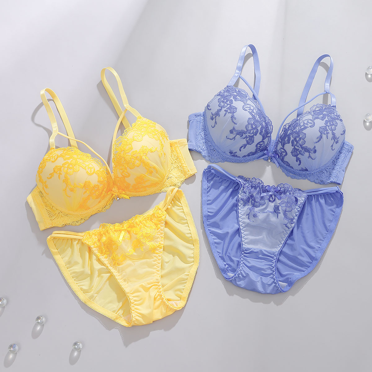 プチマリー フラワーレースコード ブラセット ABCD ブラジャー