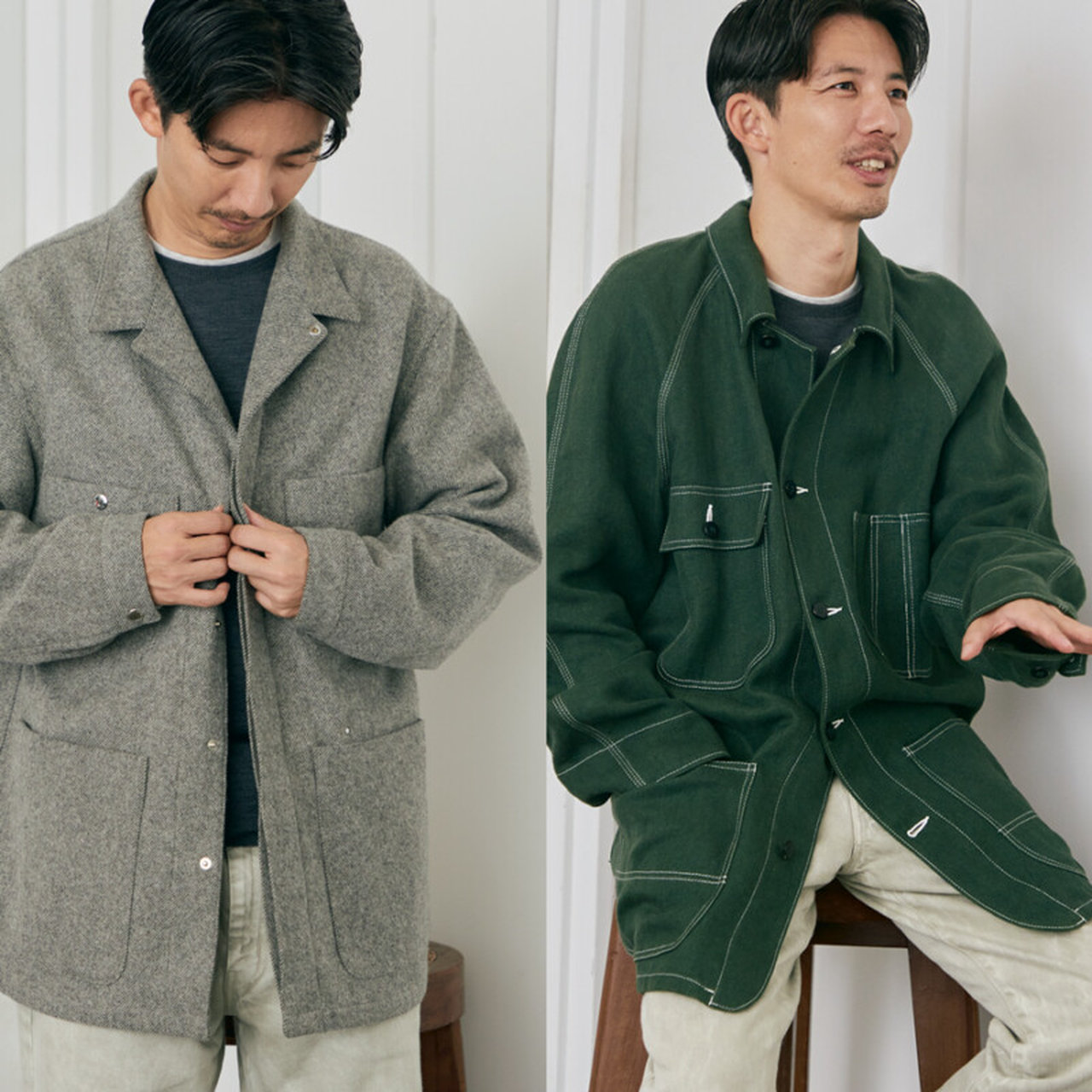 試着フェス®】HEUGNとCale、大人の「カバーオール」を着くらべる | UOMO