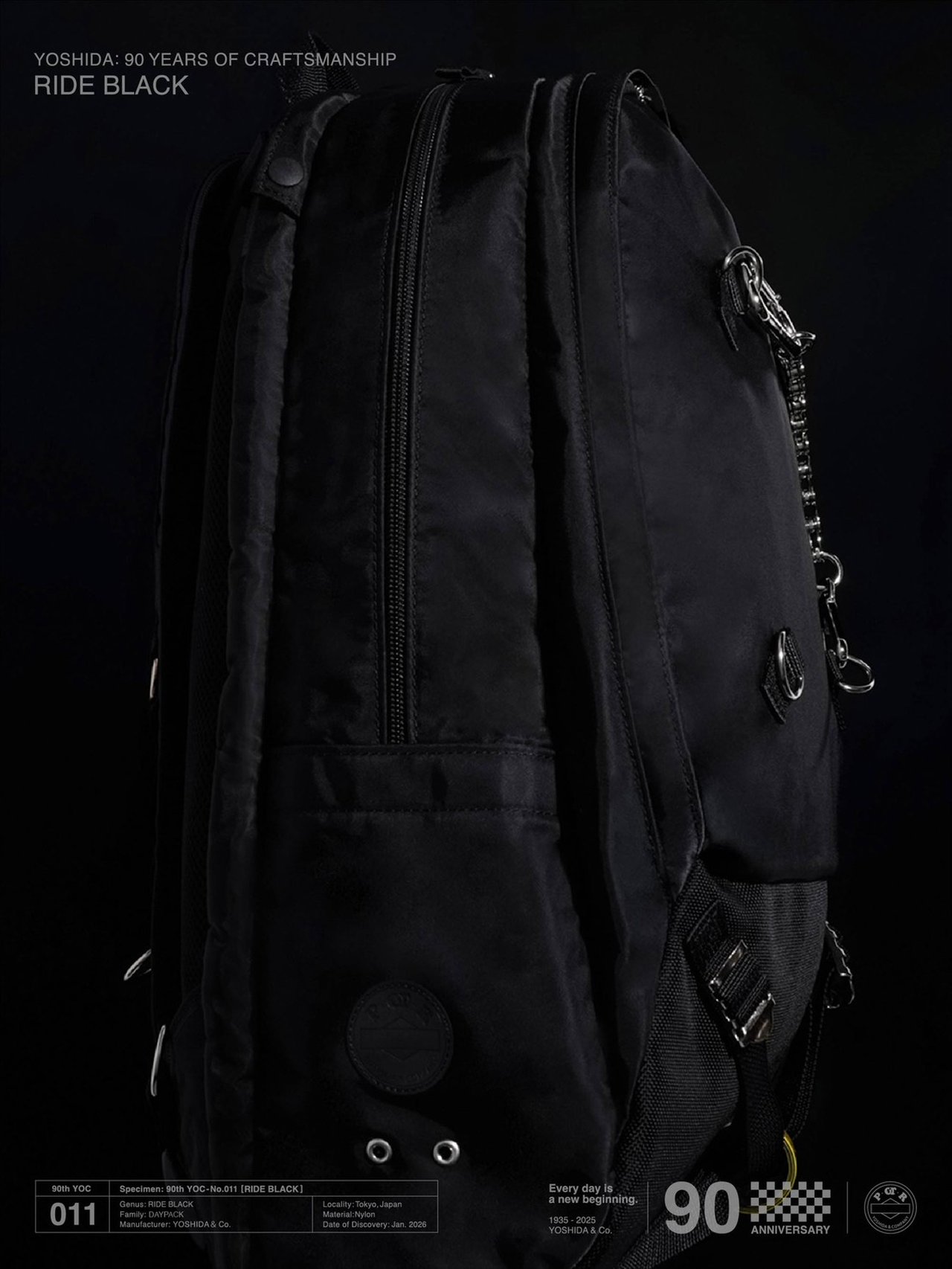 POTR】吉田カバン90周年の限定ブラック。自転車チェーンまで本気の