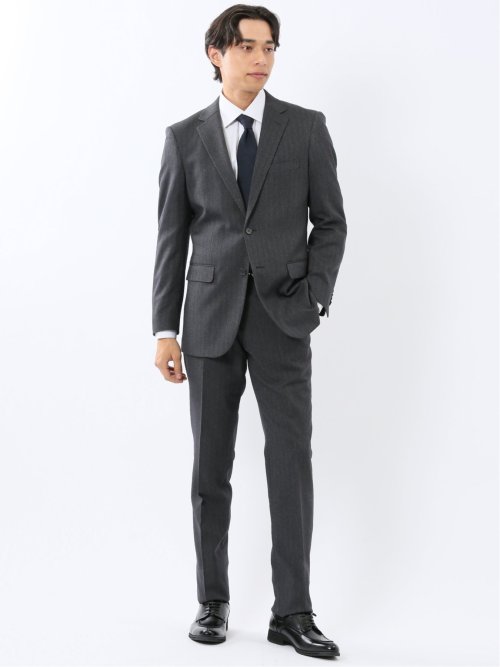 ウール調 ストレッチウォッシャブル スリムフィット 2ボタン2ピース