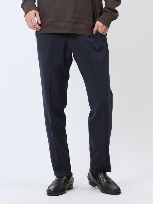 ウール混 レギュラーフィット ノータックスラックス 千鳥(73cm 07白黒