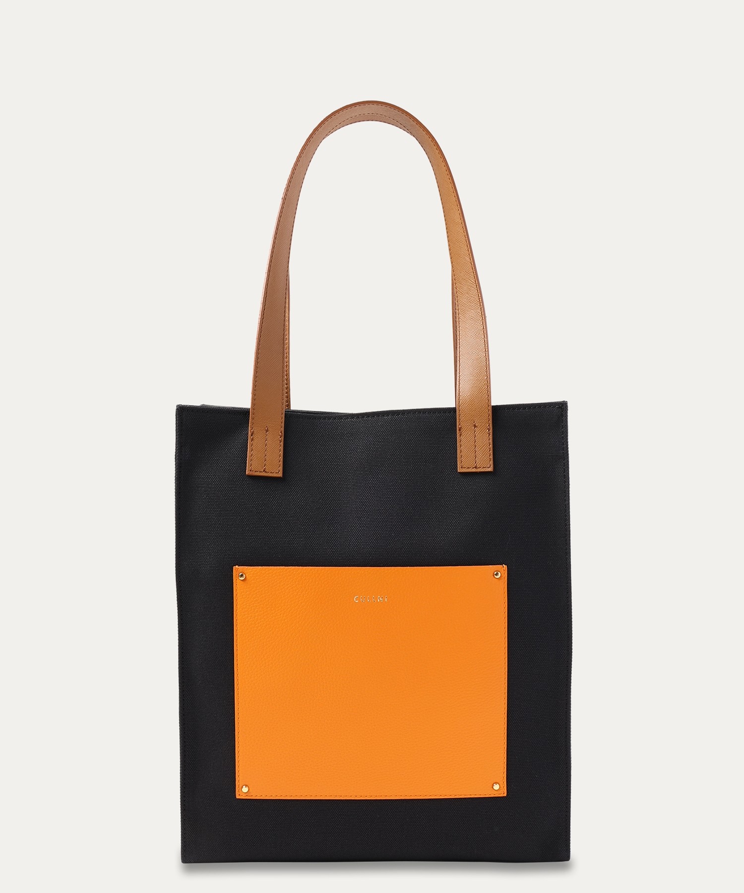 CULLNI ONLINE STORE / Leather Pocket Canvas Mini Tote